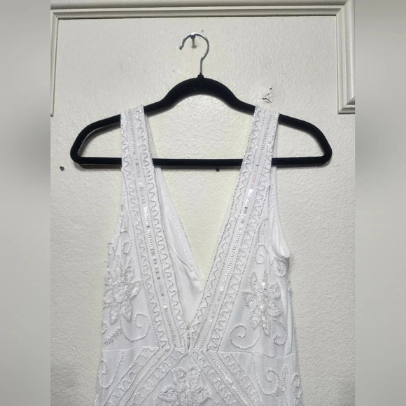 Lulus The Sweetest Vows White Beaded Sequin Mermaid Maxi Dress Wedding Bridal - Picture 10 of 14